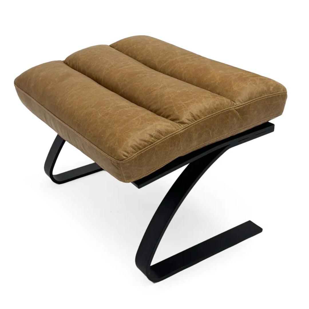 Tabouret d'appoint industriel en cuir
