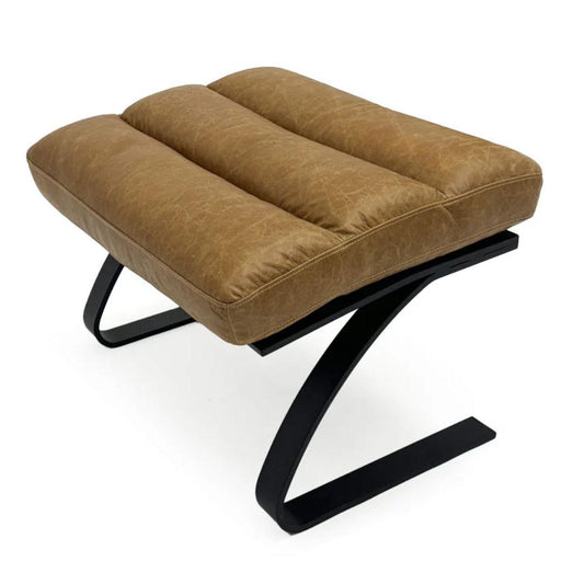 Tabouret d'appoint industriel en cuir