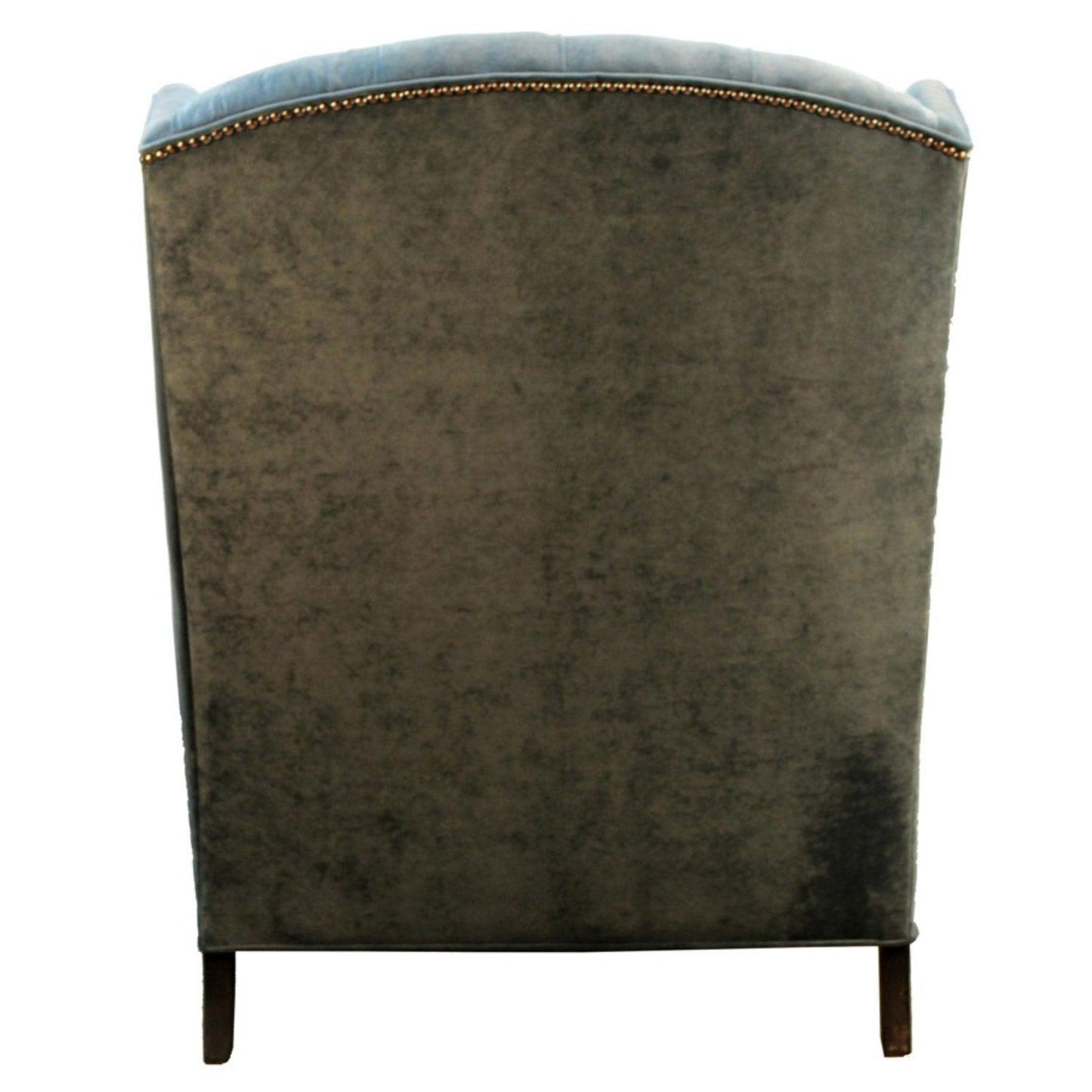 Fauteuil d'appoint luxueux en velours capitonné à oreilles