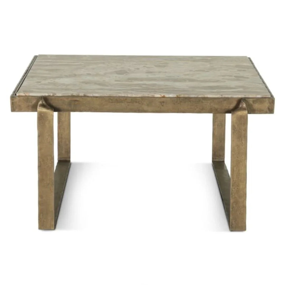 Table basse Zanadu en laiton avec plateau en marbre
