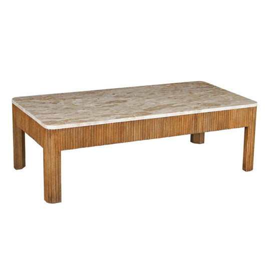 Table basse avec plateau en marbre cannelé