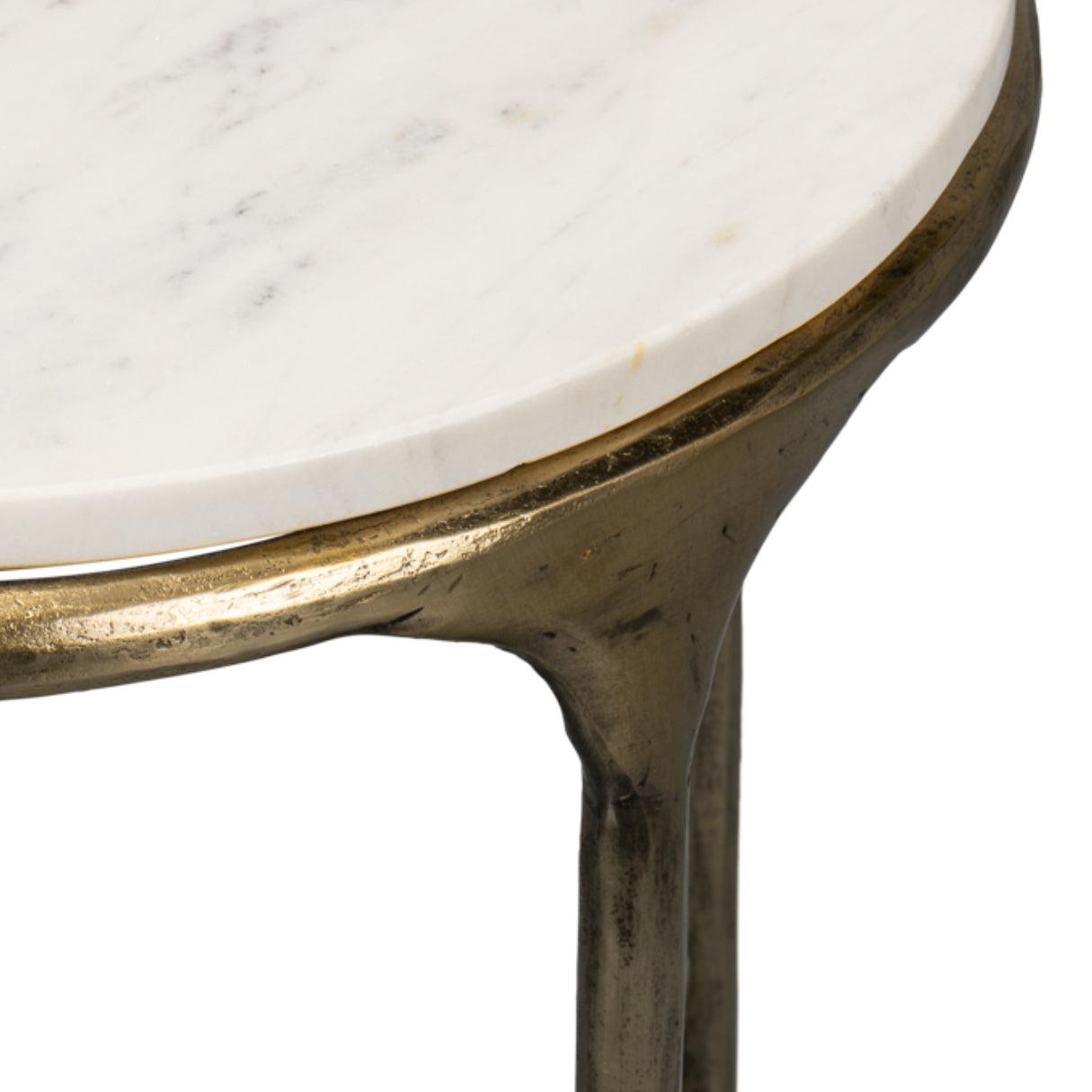 Table d'appoint en marbre blanc Martini
