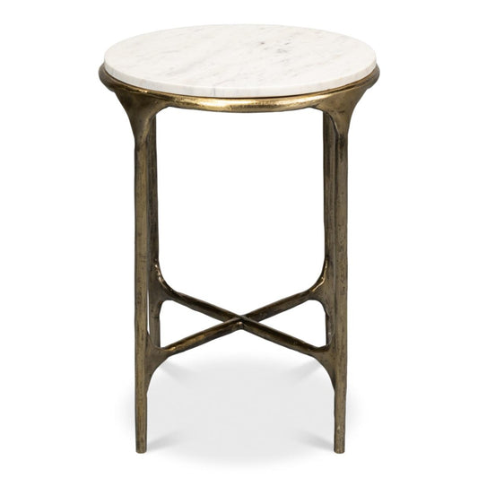 Table d'appoint en marbre blanc Martini