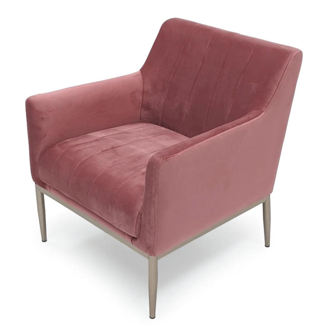 Fauteuil d'appoint en velours rose mauve