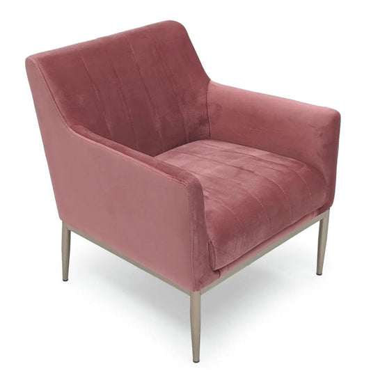 Fauteuil d'appoint en velours rose mauve