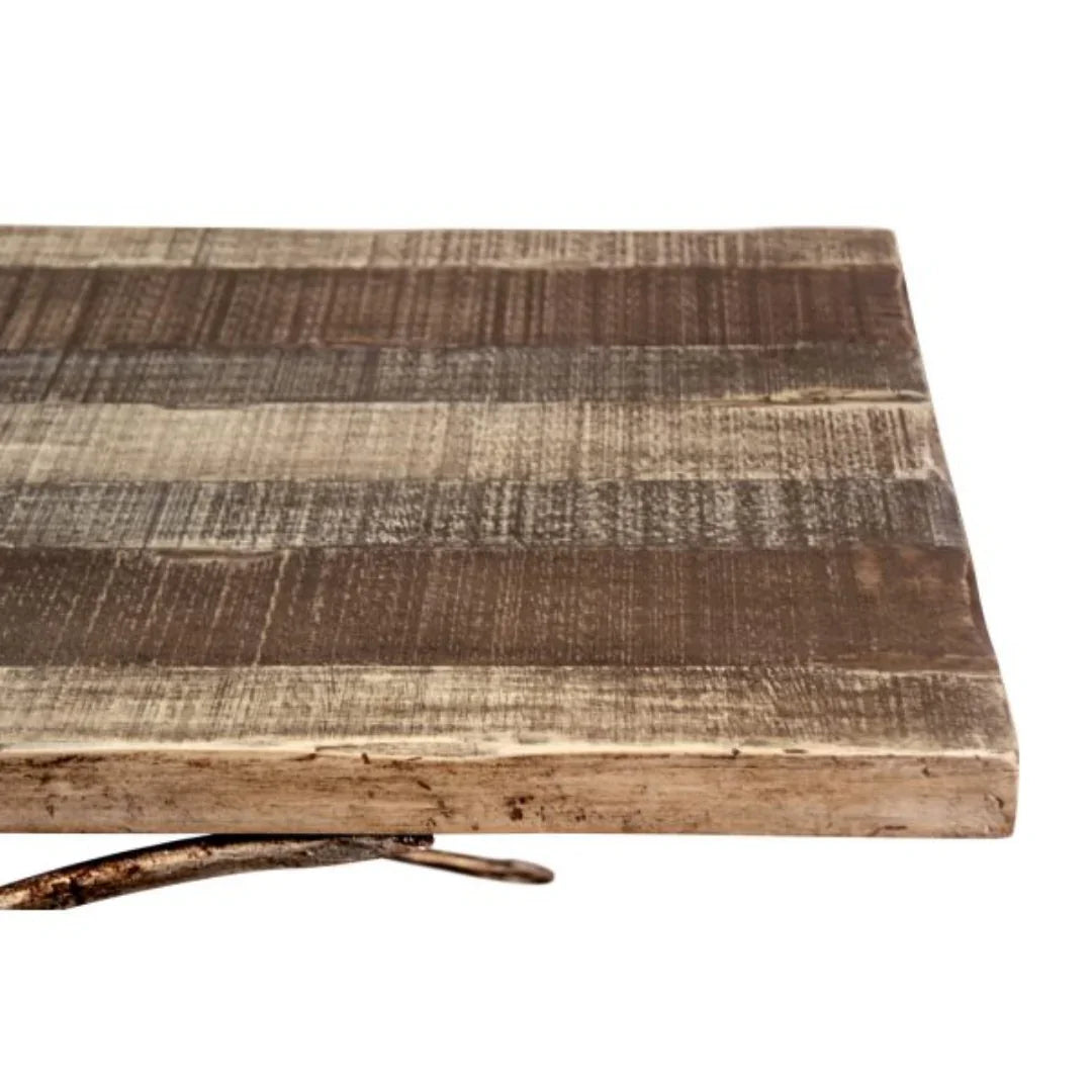 Table basse rustique contemporaine avec tabourets