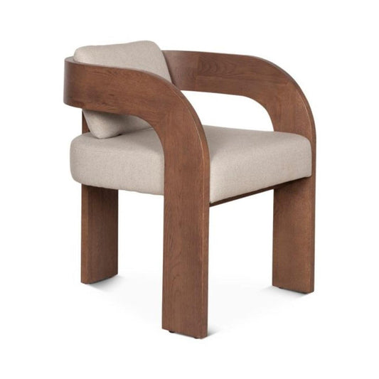 Chaise d'appoint moderne sculptée avec cadre en bois courbé