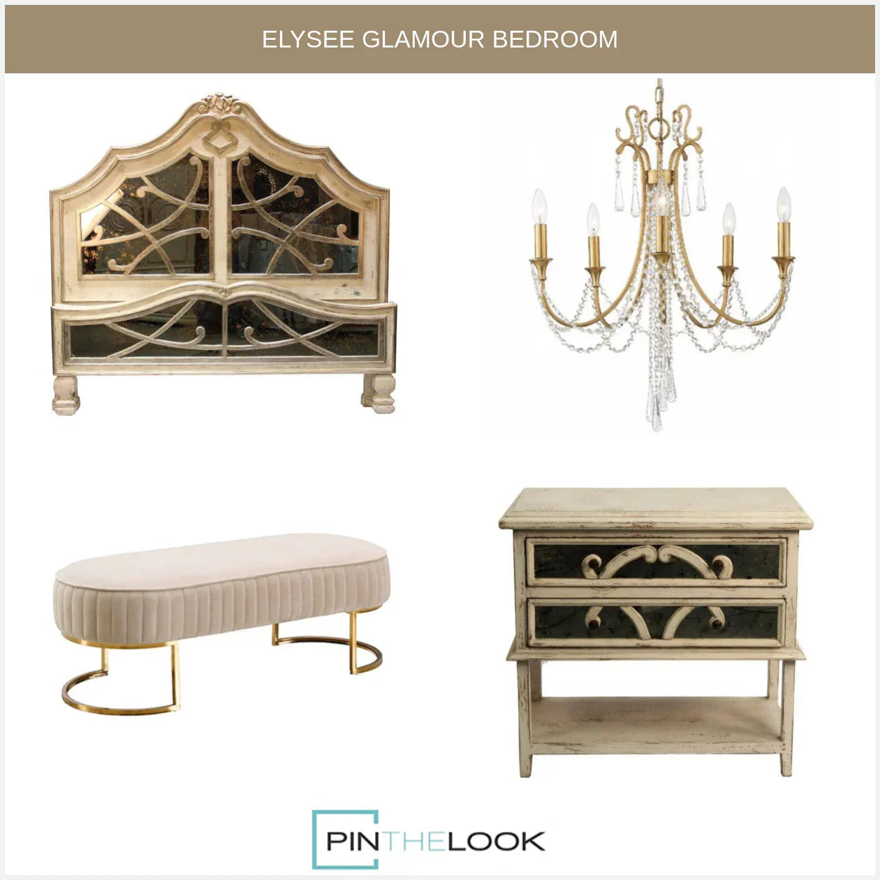 Table de chevet Elysee blanche vieillie