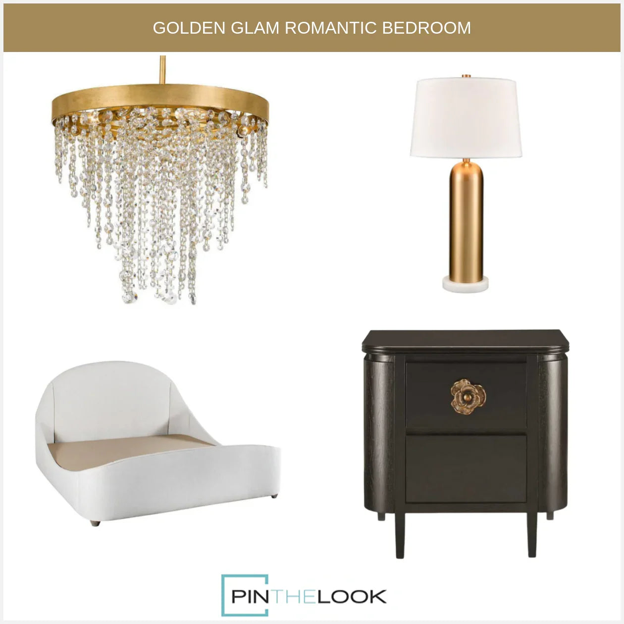 Table de chevet florale noire