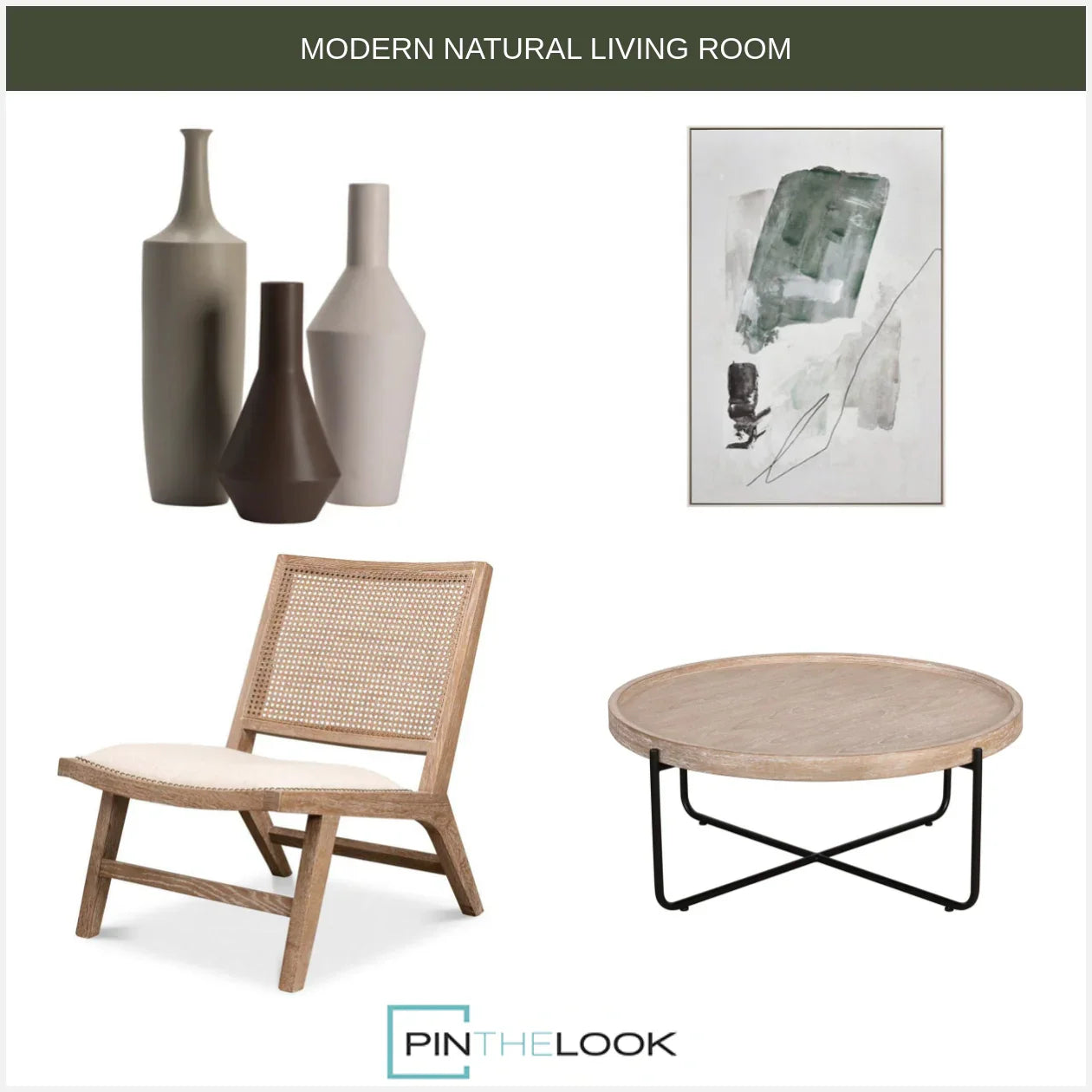 Table basse ronde en bois naturel et fer
