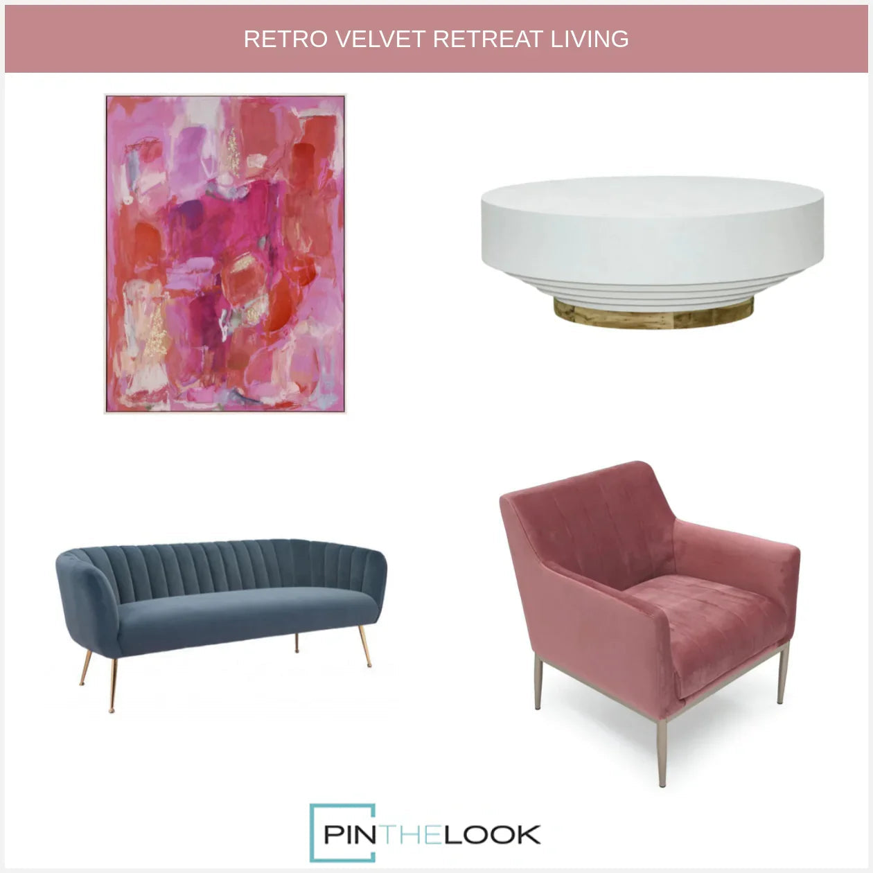Fauteuil d'appoint en velours rose mauve