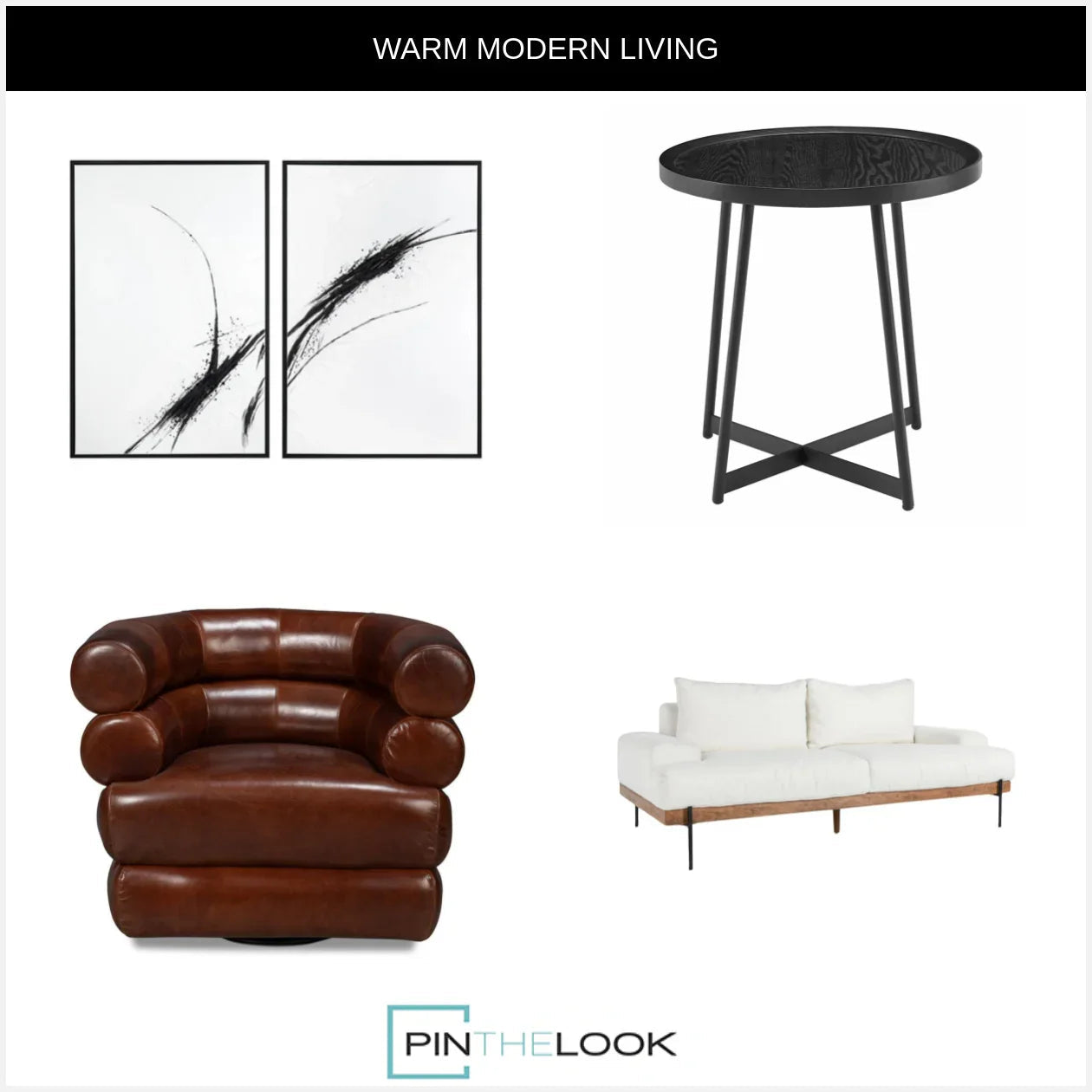 Chaise pivotante en cuir marron Newark