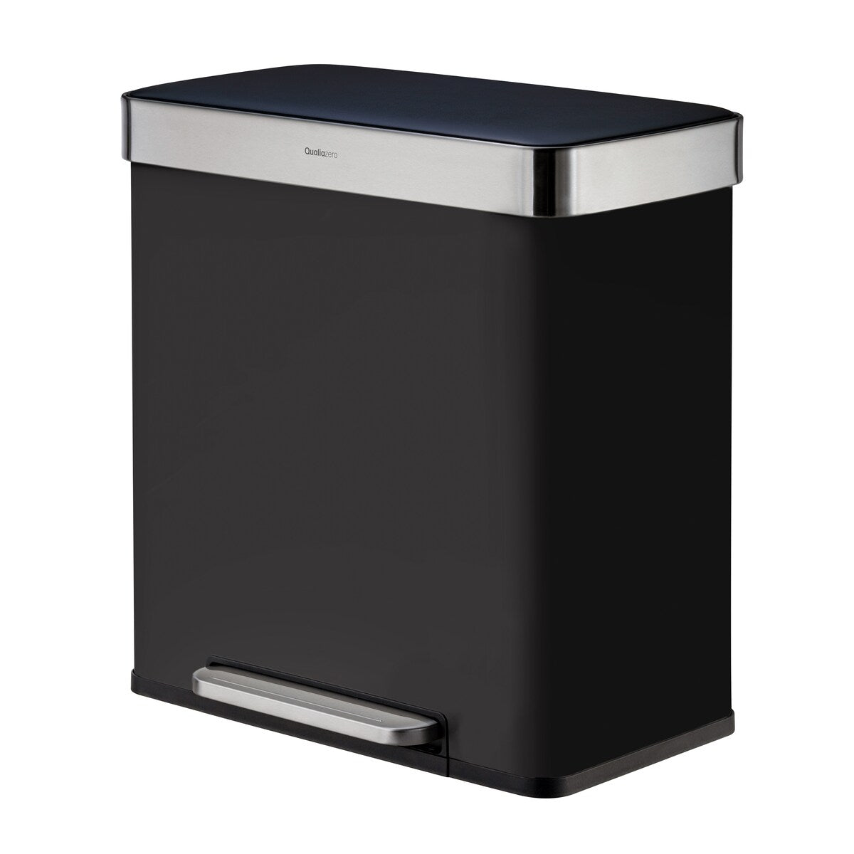 Poubelle de recyclage rectangulaire Qualiazero 16 gal (unité double 8 gal) - Acier inoxydable