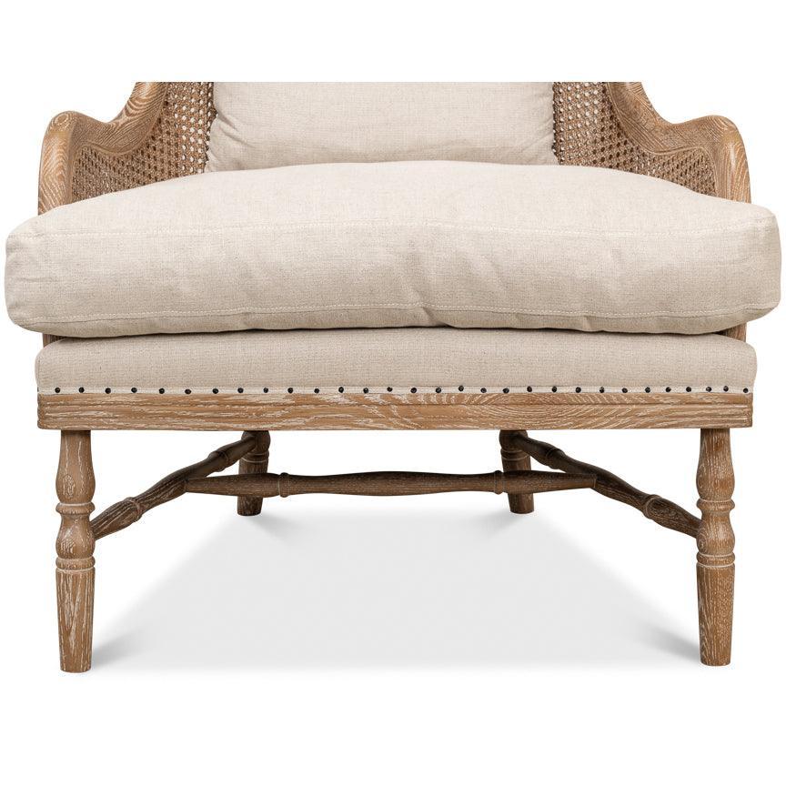 Chaise d'appoint en rotin à dossier rond
