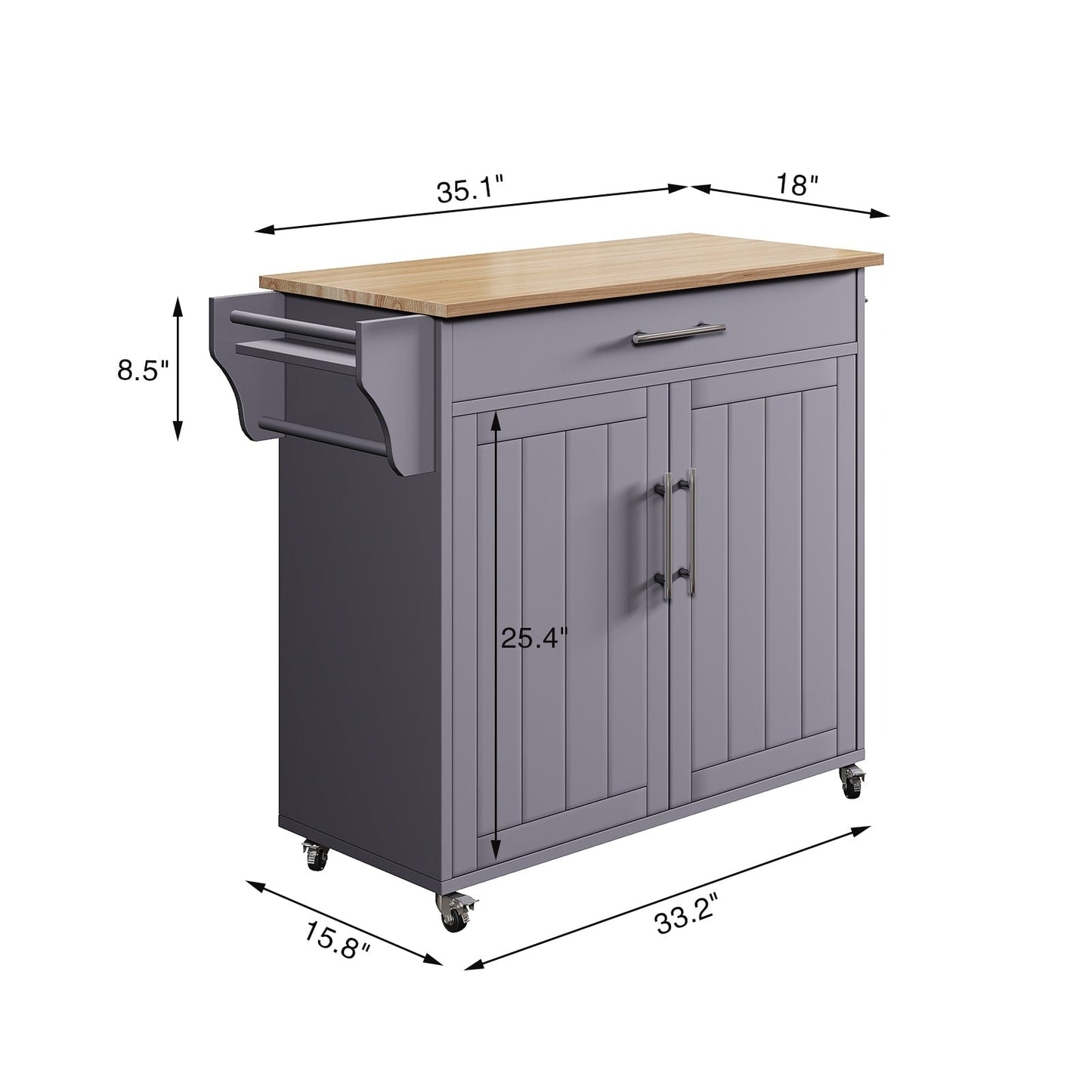 Îlot de cuisine roulant avec armoire de rangement