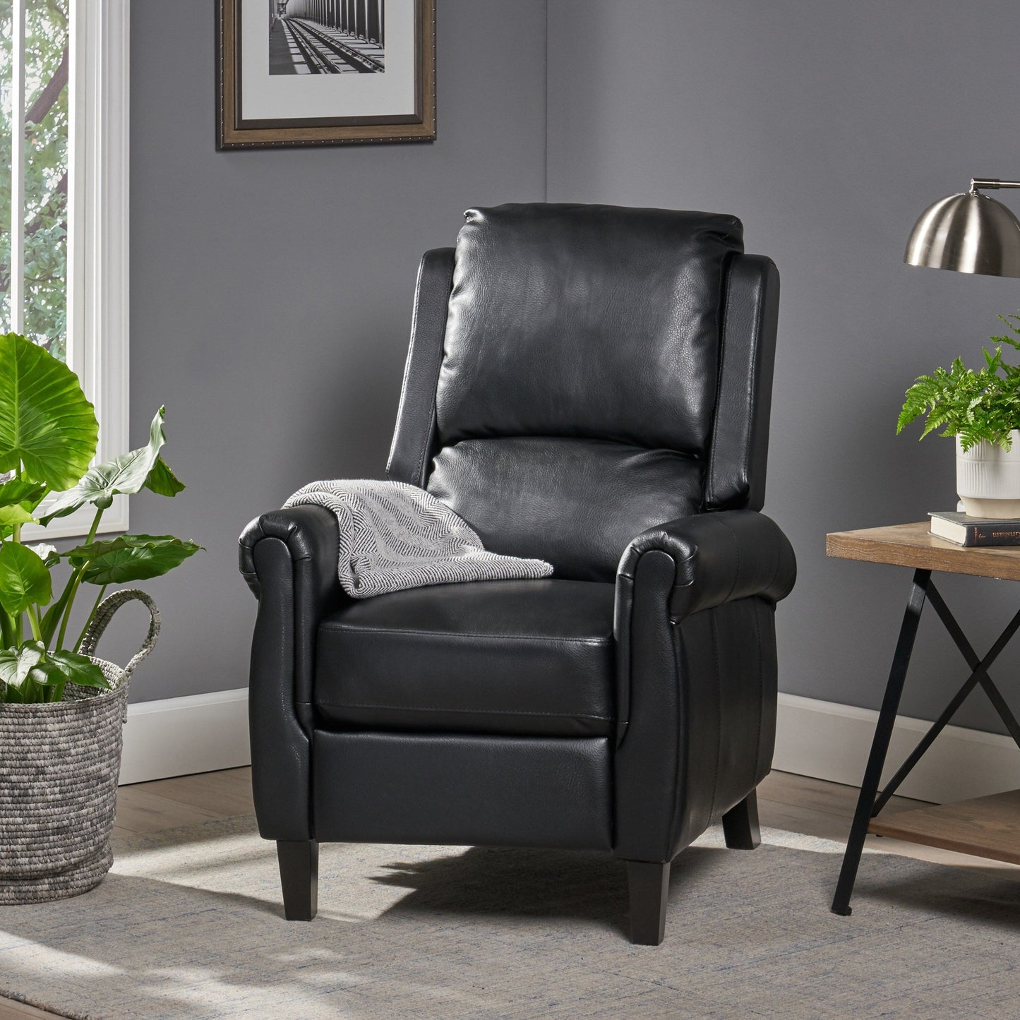 Fauteuil inclinable en cuir PU ultra-confortable Roomfitters, fauteuil inclinable luxueux pour salon ou chambre à coucher