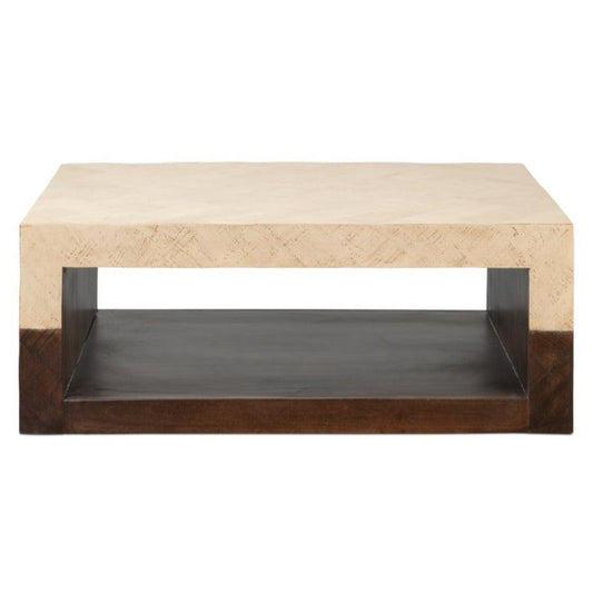 Table basse moderne en bois de couleur bicolore