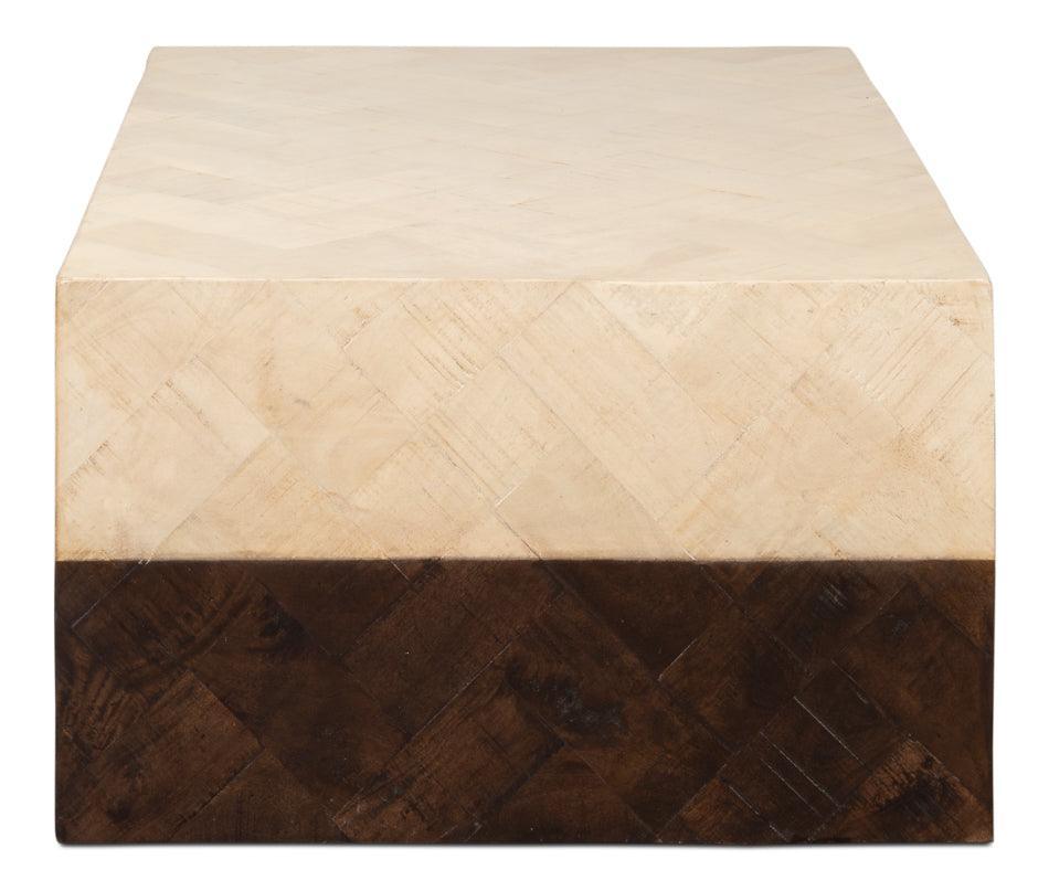 Table basse moderne en bois de couleur bicolore