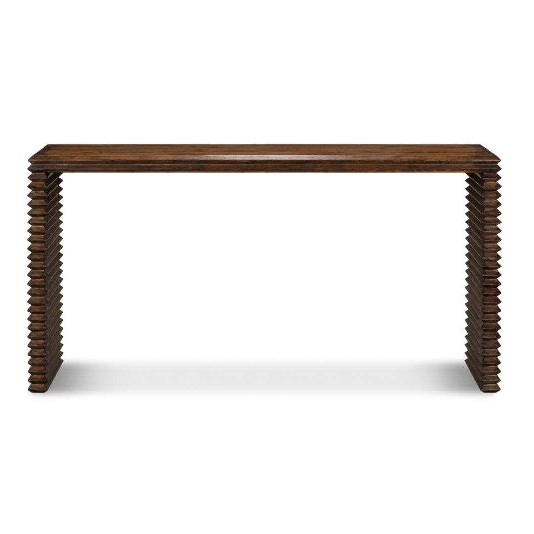Table console rustique marron
