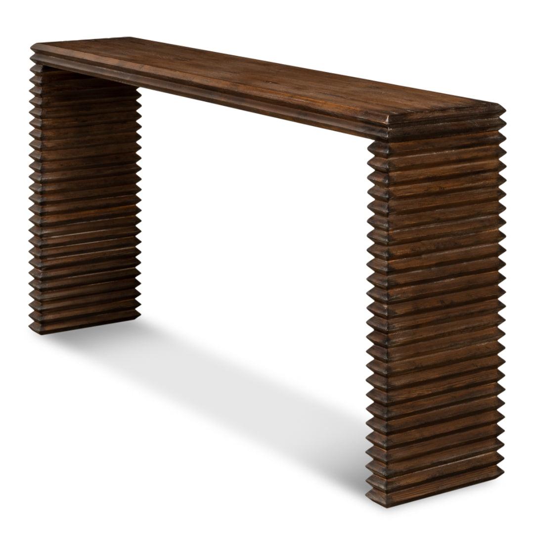 Table console rustique marron