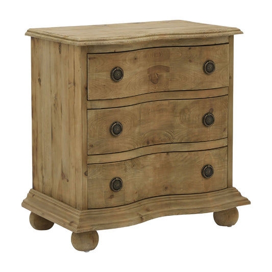 Commode latérale incurvée naturelle rustique