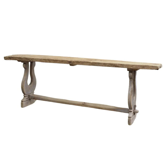 Console rustique à tréteaux en harpe