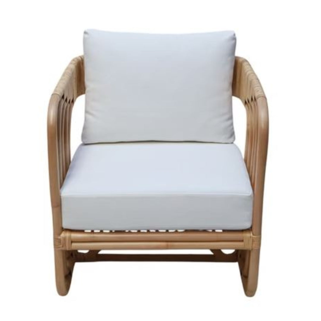 Chaise longue sculpturale en rotin