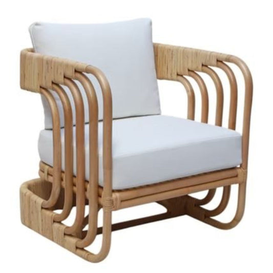 Chaise longue sculpturale en rotin