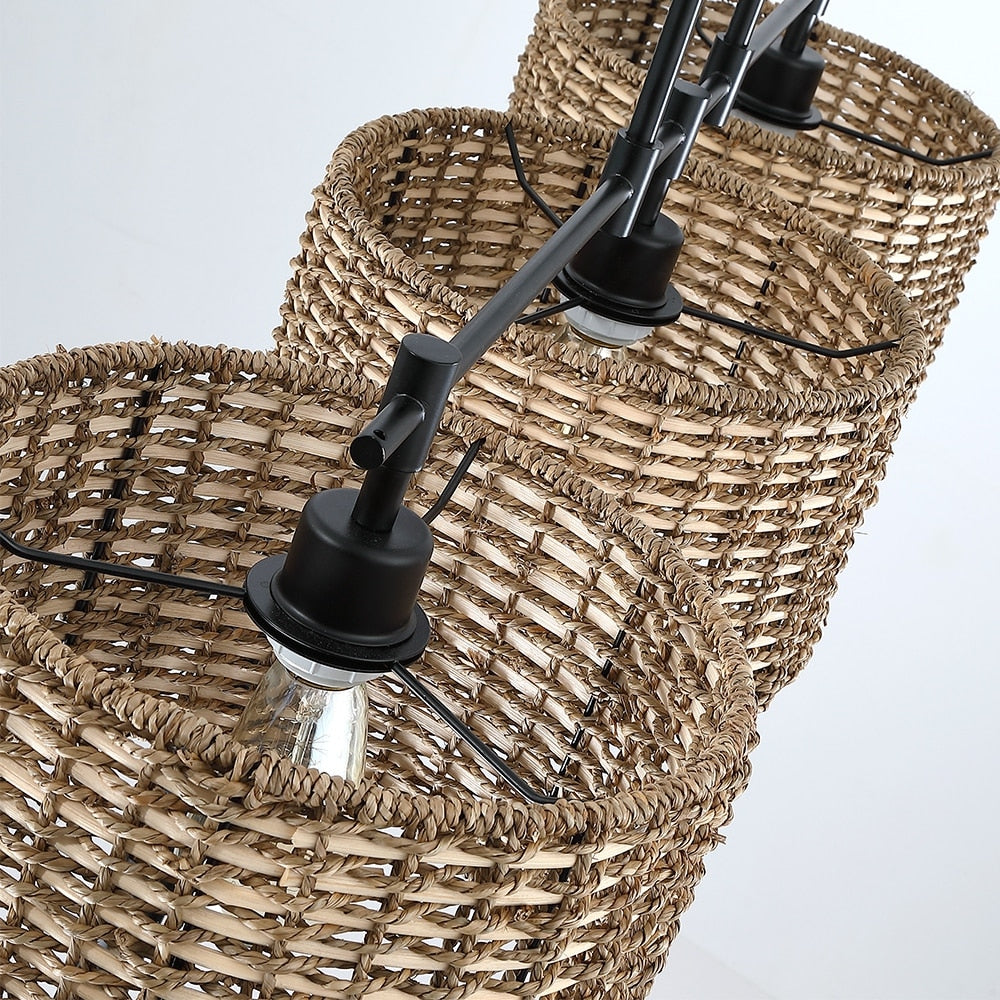 Lustre linéaire noir Sedgy à 3 lumières pour îlot de cuisine de style ferme - 41 W