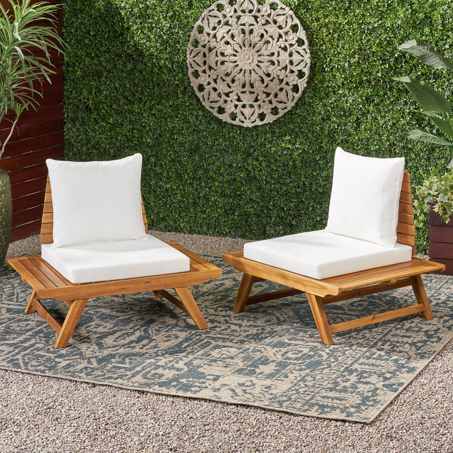 Chaises d'extérieur en bois d'acacia Sedona (lot de 2) par Christopher Knight Home