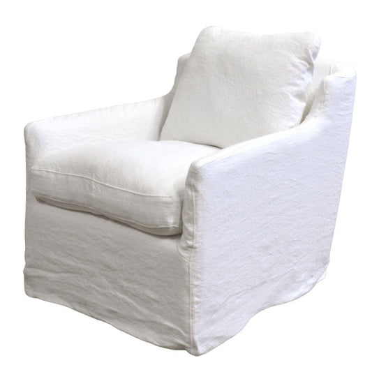 Fauteuil d'appoint pivotant avec housse de style shabby chic