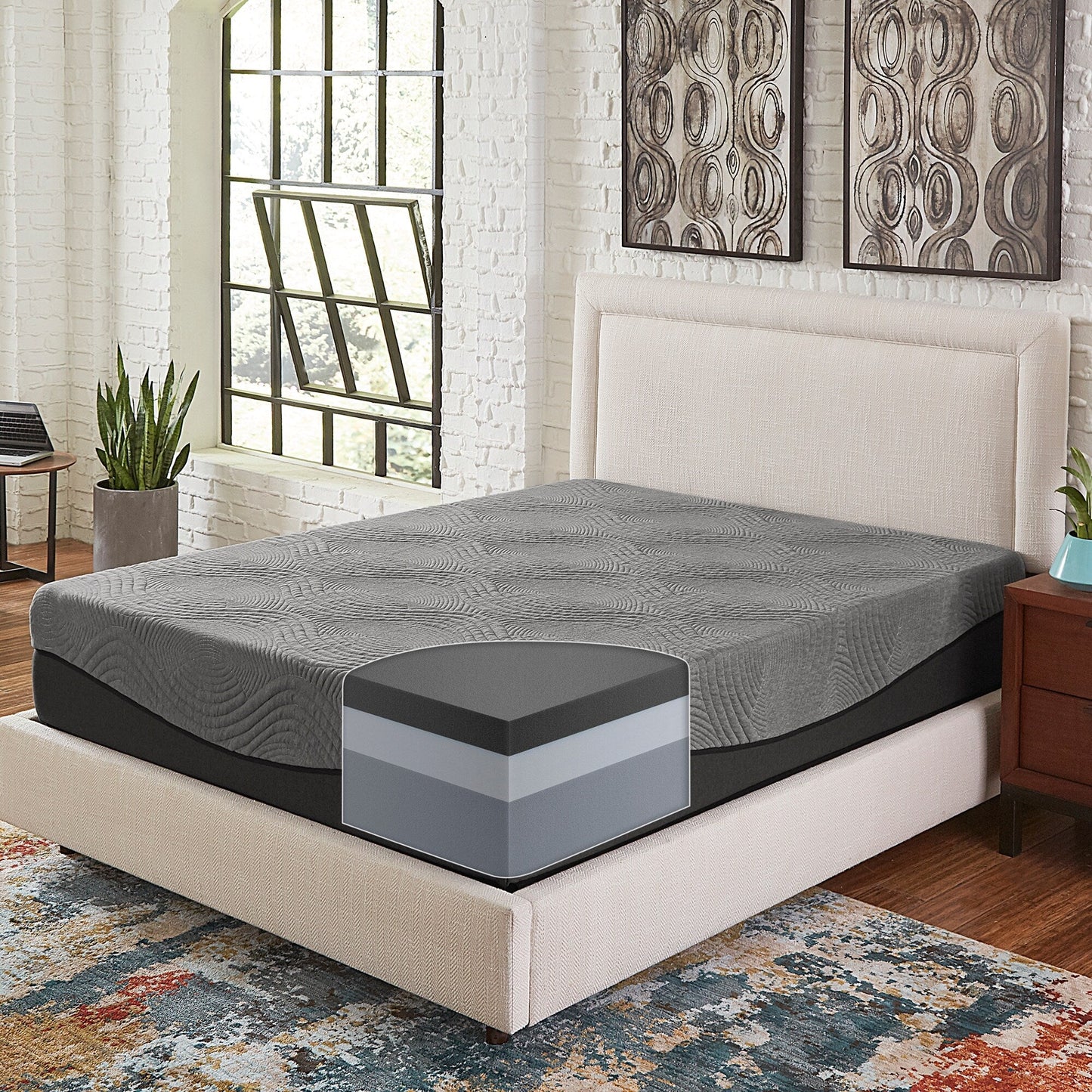 Matelas en mousse à mémoire de forme Active 12 pouces au charbon de bois Slumber Solutions
