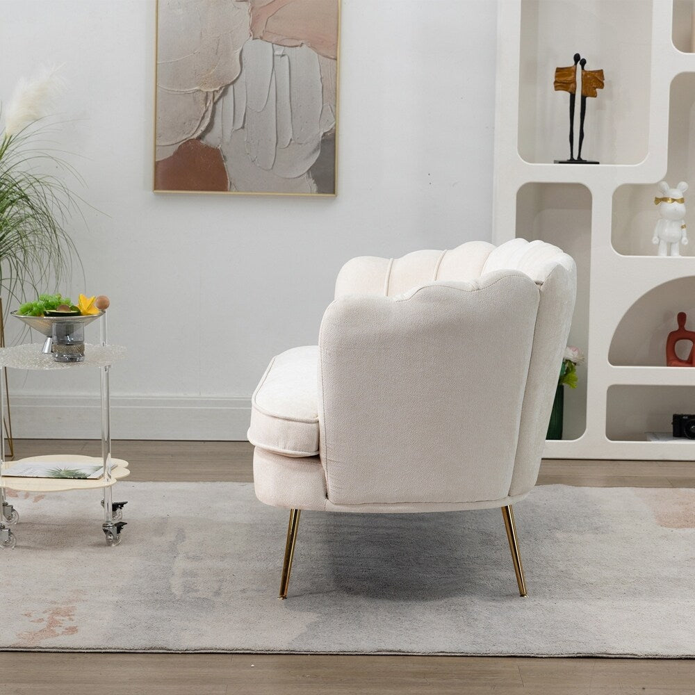 Petit canapé deux places Mini Room avec pieds en métal doré - 2 places