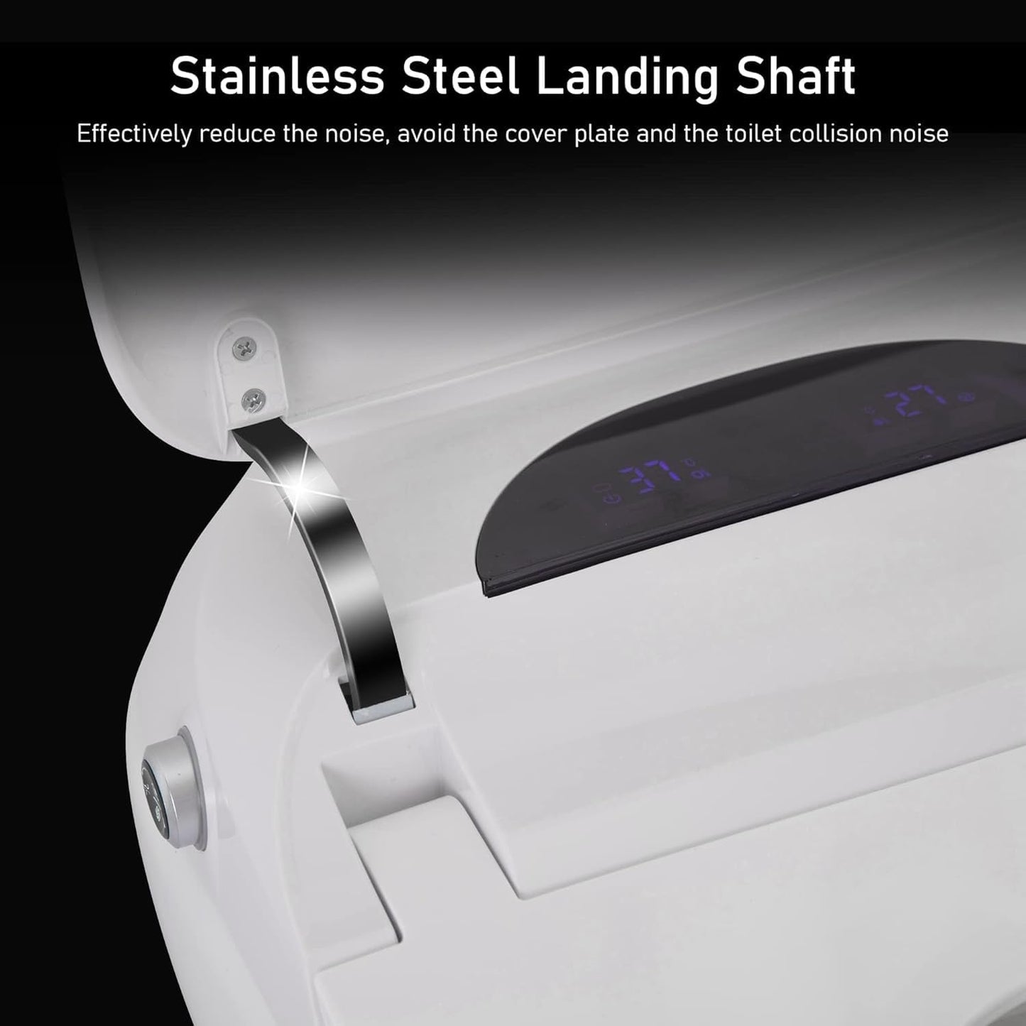 Toilettes intelligentes, bidet monobloc pour salle de bain, toilettes allongées modernes avec eau chaude, double chasse d'eau automatique, fonctionnement par capteur de pied