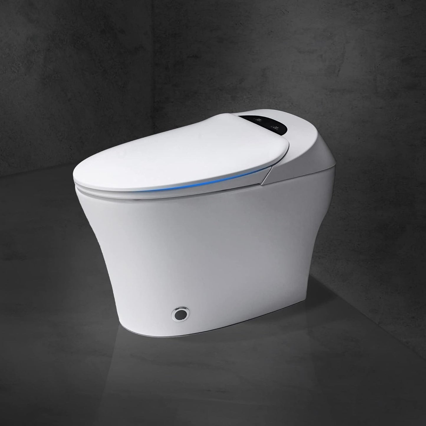 Toilettes intelligentes, bidet monobloc pour salle de bain, toilettes allongées modernes avec eau chaude, double chasse d'eau automatique, fonctionnement par capteur de pied