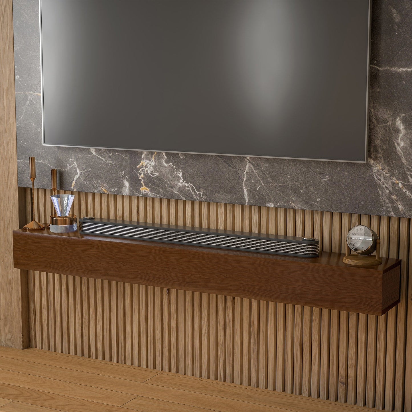 Étagère flottante murale pour manteau de cheminée en pin massif