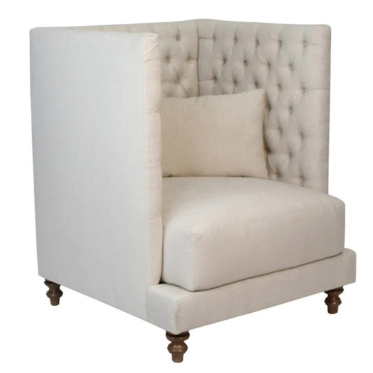Fauteuil à dossier carré capitonné Kingston