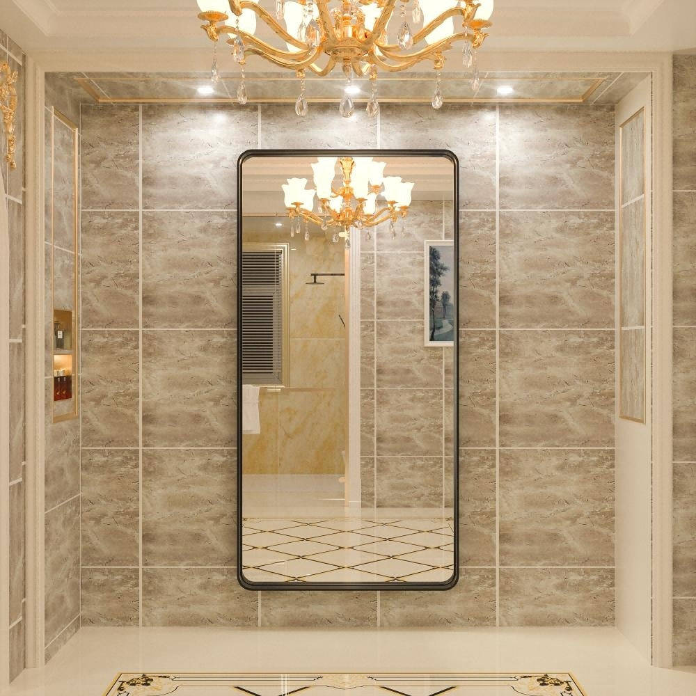 Miroir mural de salle de bain moderne à cadre en métal TokeShimi