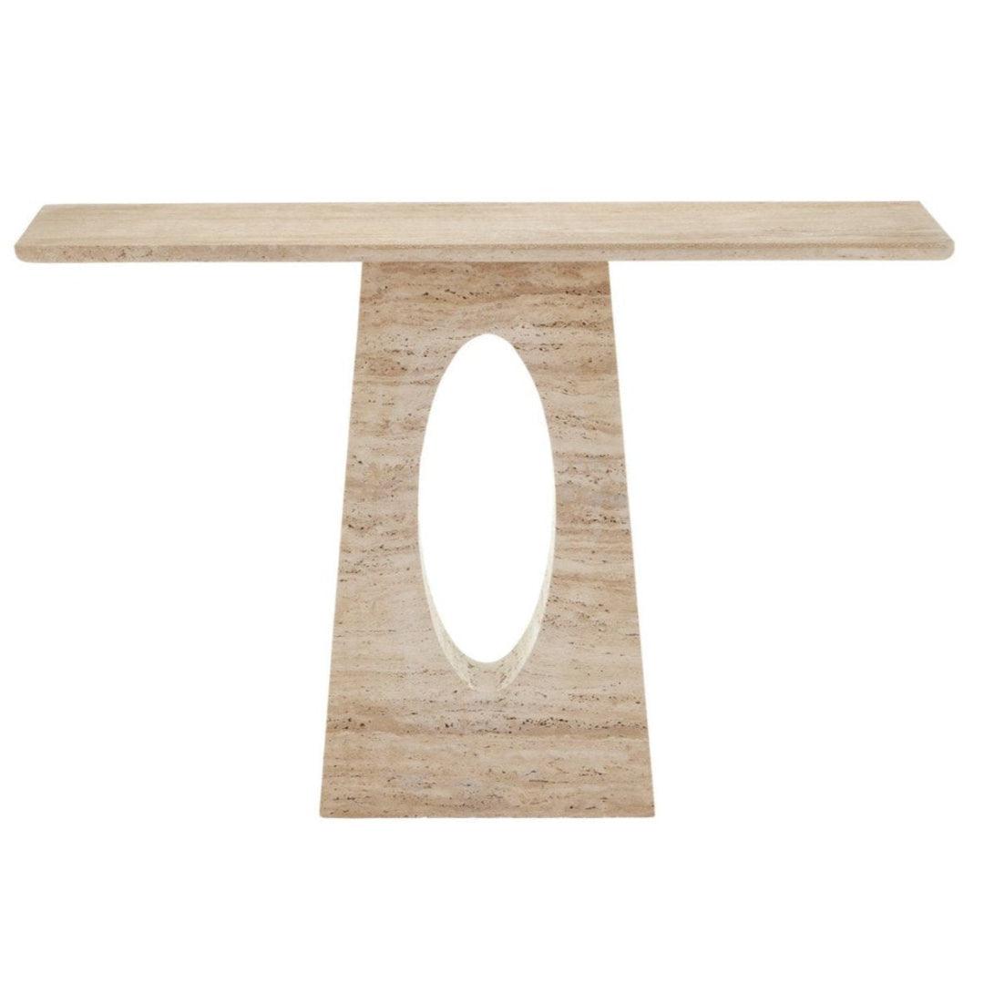 Table console en travertin naturel