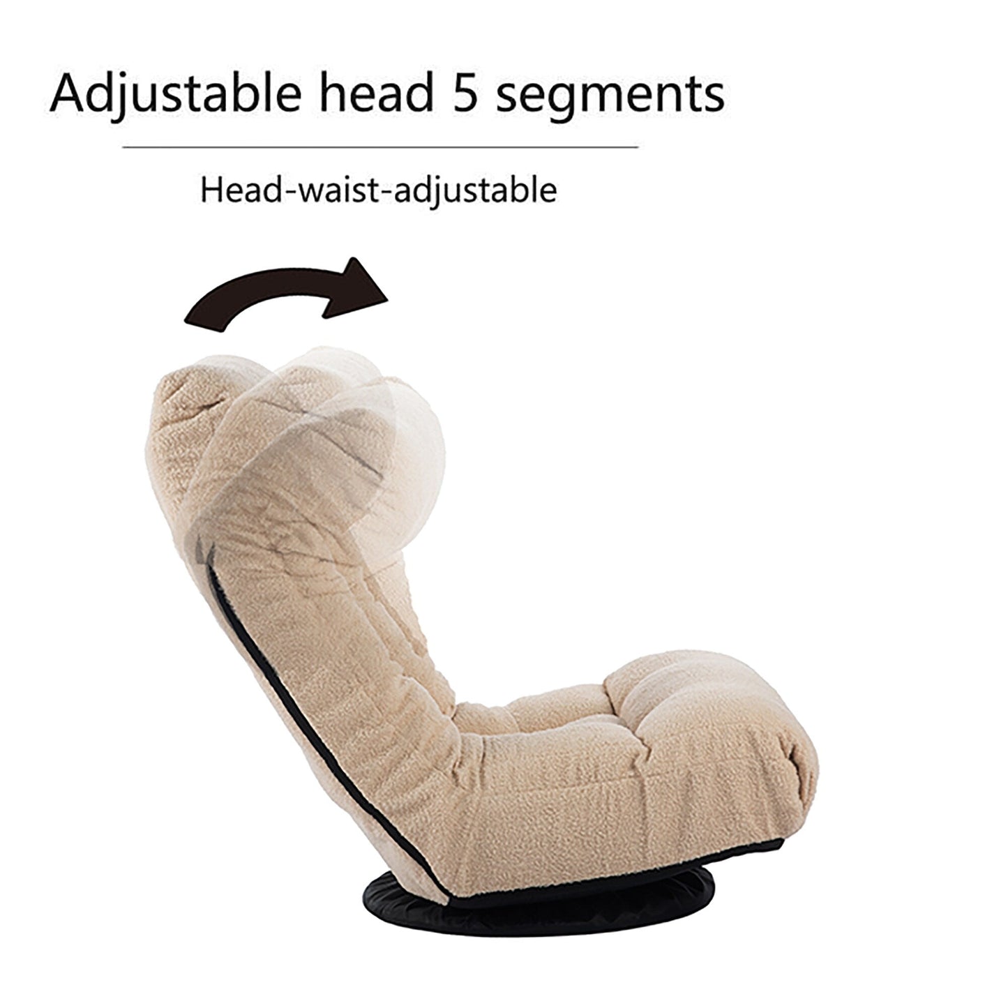Ensemble de fauteuil inclinable rembourré sans accoudoirs avec pouf et appui-tête réglable