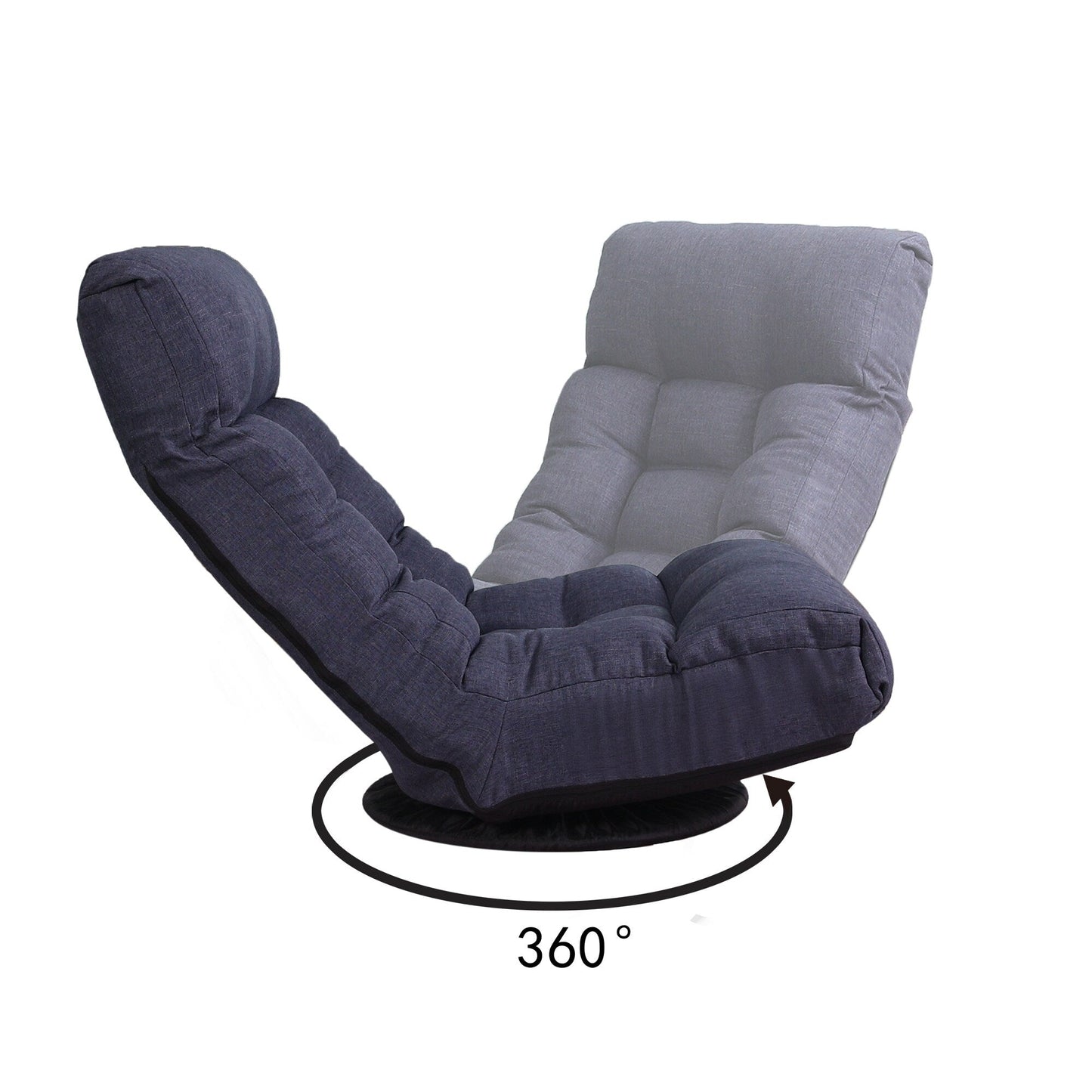 Ensemble de fauteuil inclinable rembourré sans accoudoirs avec pouf et appui-tête réglable