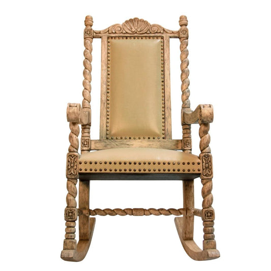 Fauteuil d'appoint en cuir sculpté Valencia