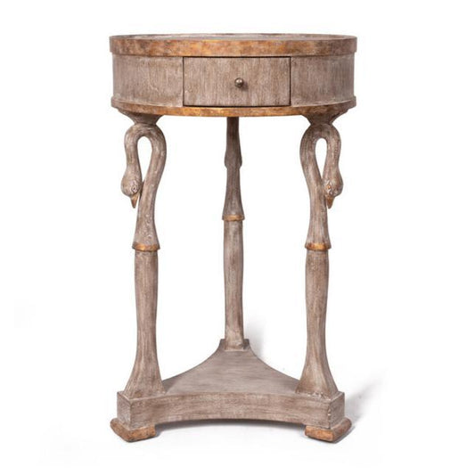 Table d'appoint ronde dorée Swan
