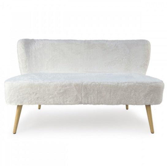 Canapé en fausse fourrure blanche Moda