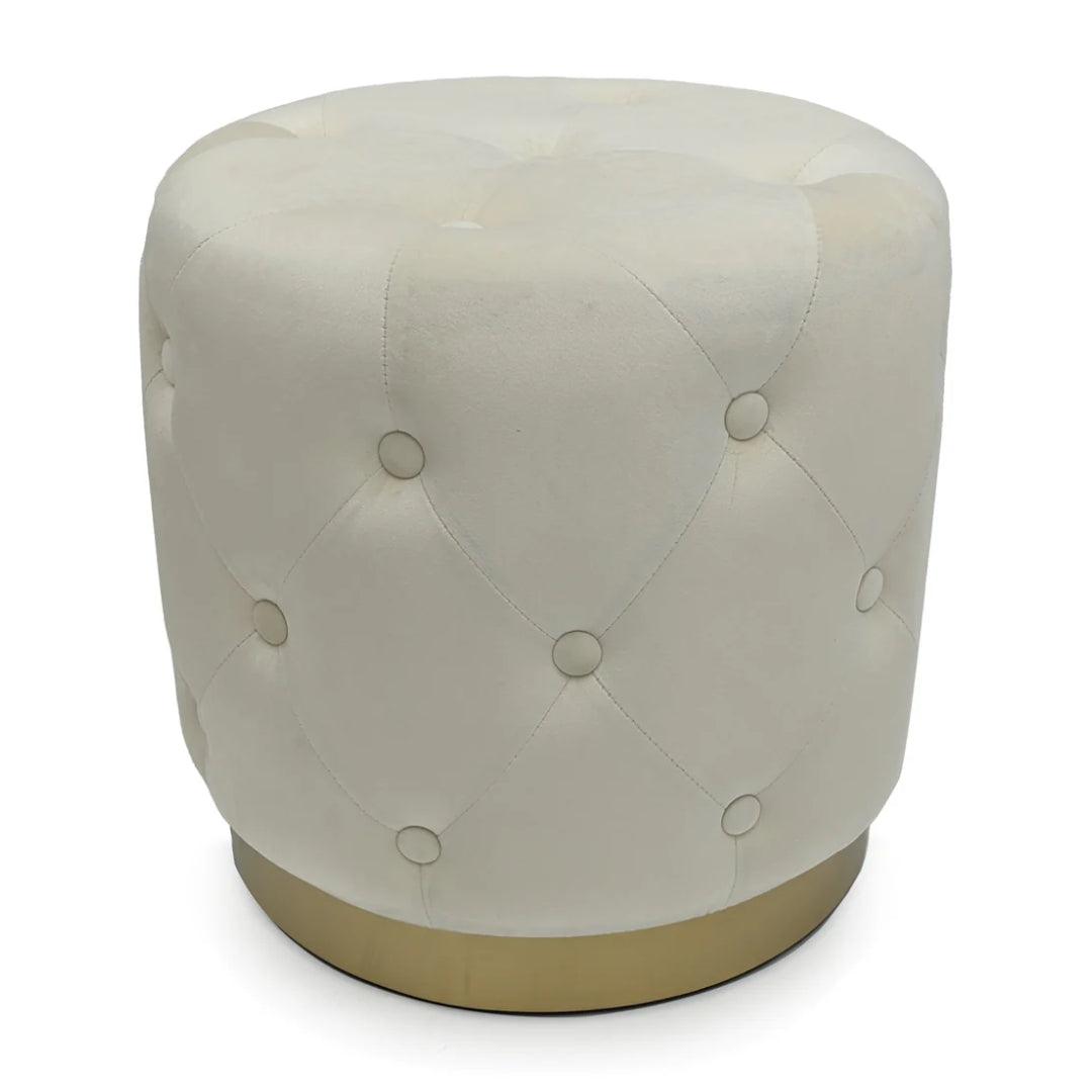 Tabouret d'appoint en velours blanc