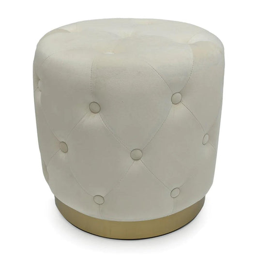 Tabouret d'appoint en velours blanc