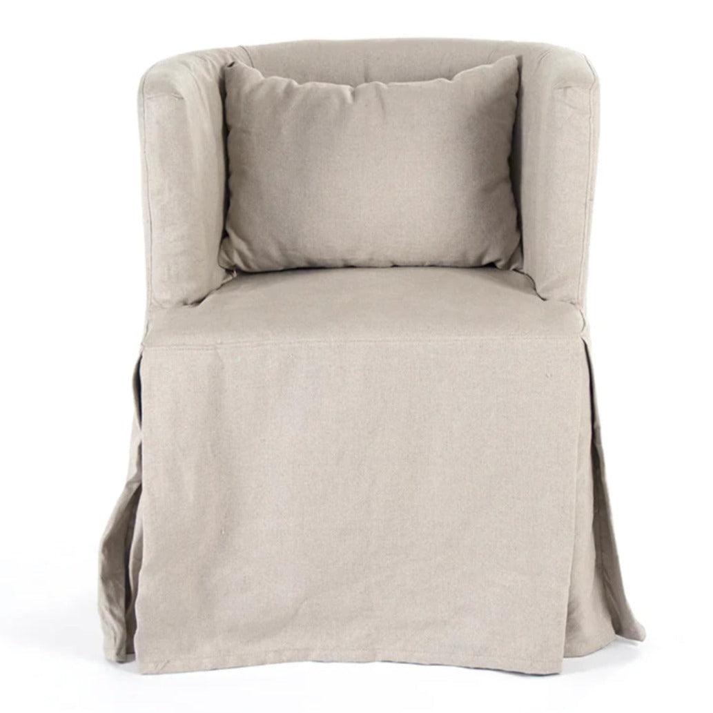 Housse de fauteuil en lin naturel