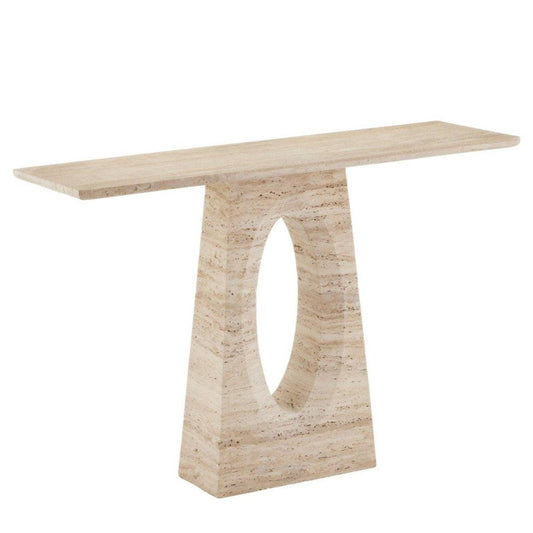 Table console en travertin naturel