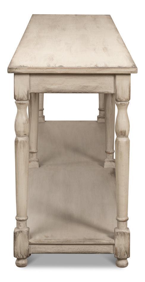 Console de style campagnard français gris vieilli