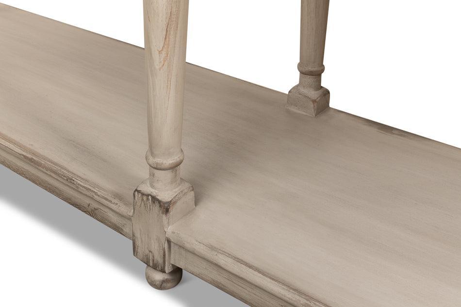 Console de style campagnard français gris vieilli